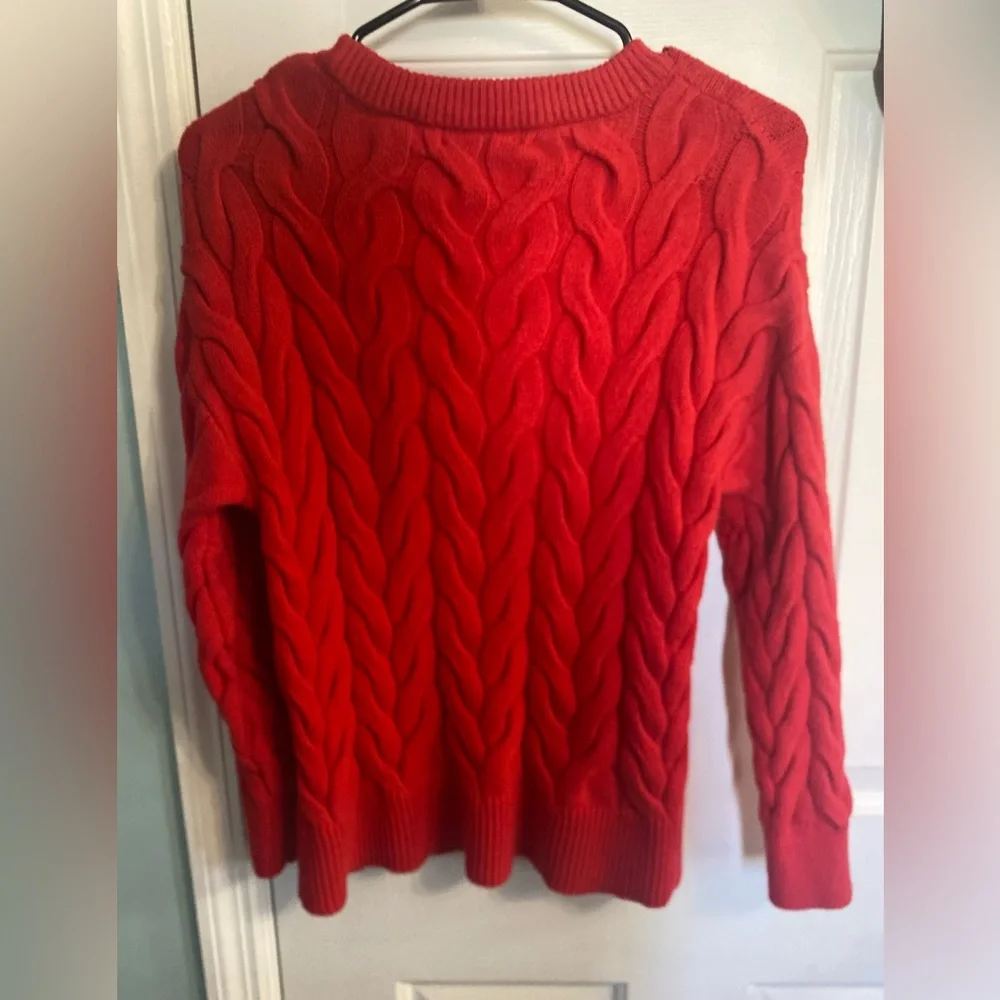 Philosophy Bright Red Cable Knit Sweater